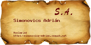 Simonovics Adrián névjegykártya